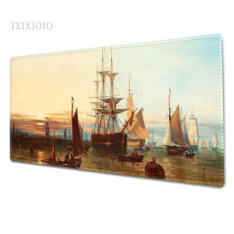 Vintage Oil Painting Mouse Pad Gaming XL Custom Large Home Mousepad XXL Playmat Soft Office Carpet Natural Rubber PC Mice Pad