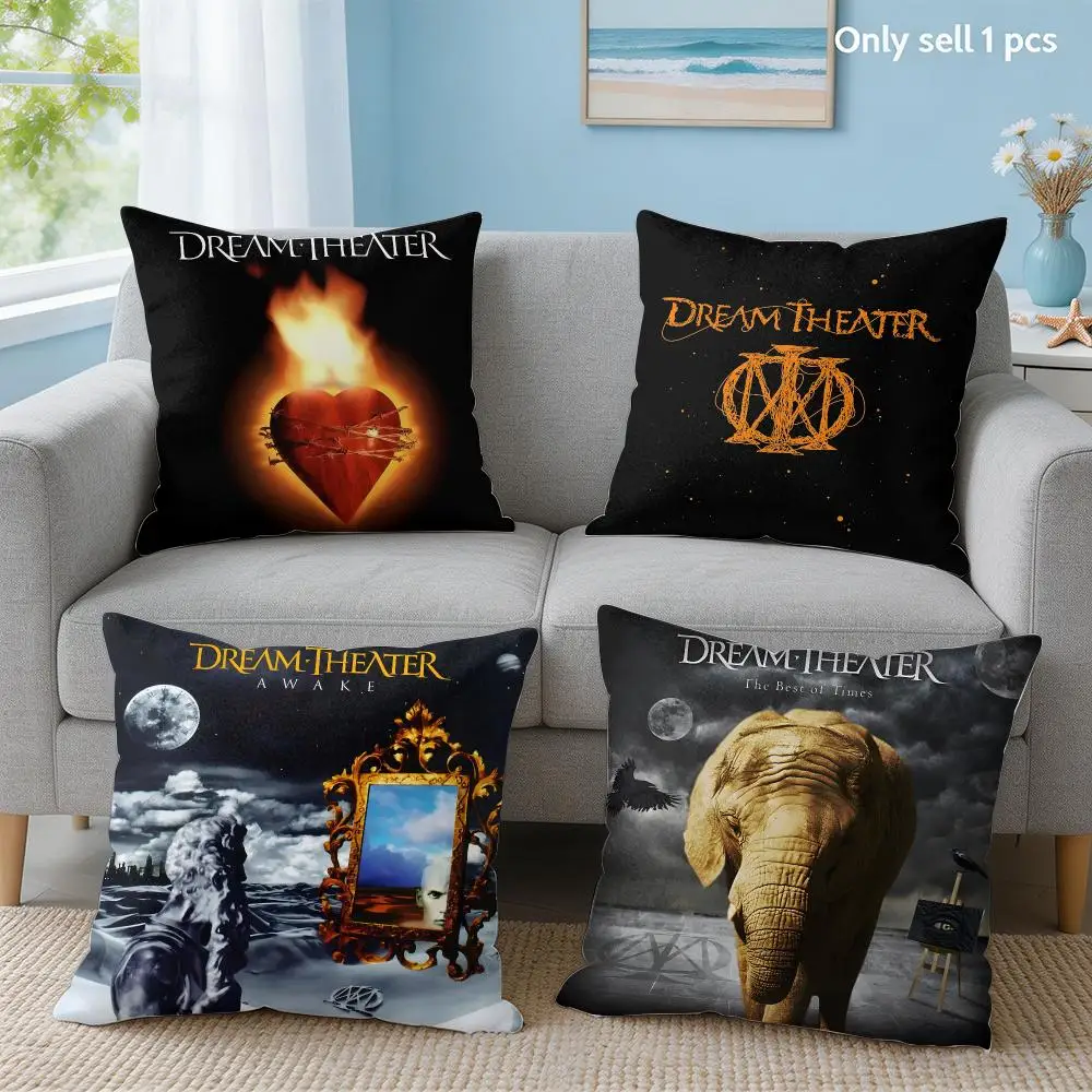 Rock Band D-Dream Theater Cushion Cover Soft Short Plush Throw Pillow Cover Hidden Zipper Cutecore Sofa Bedroom Home Decor