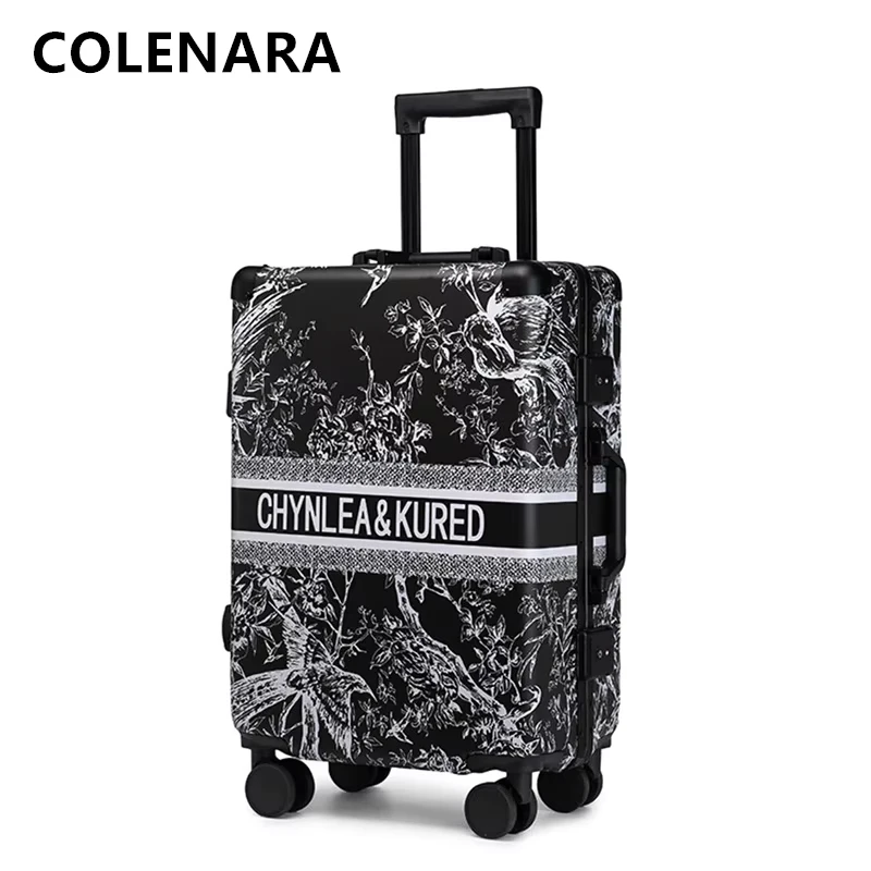 COLENARA High Quality Suitcase PVC Boarding Box Women's Trolley Case Men's Password Box 20