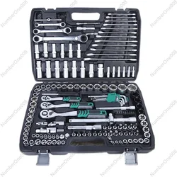 151 Piece Set of Automotive Repair PC Tool Combination with Upgraded S2 Ratchet, Pearl Nickel Matte Mirror Surface Optional