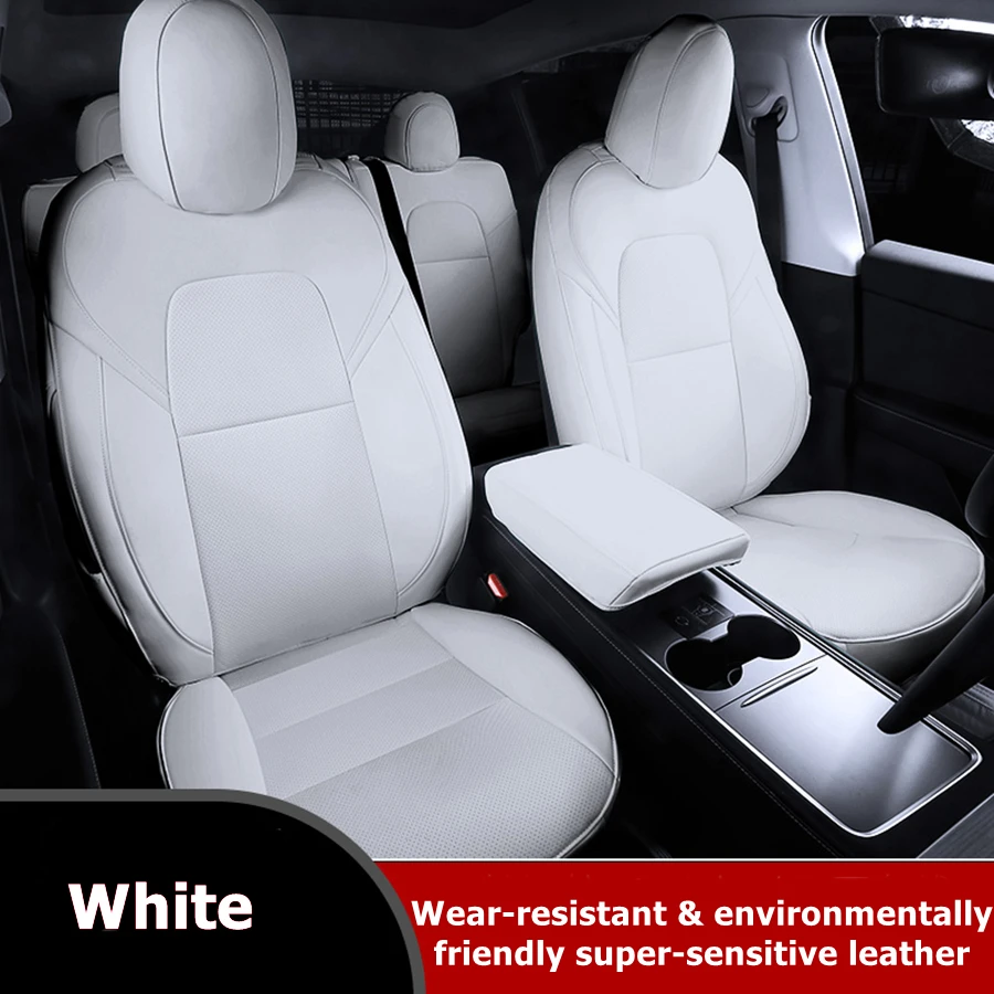 

For Tesla Seat Covers Model Y Model 3 2023-2018 5-Seat Full Cushions Front & Rear Car Interior Cover All Weather Protection