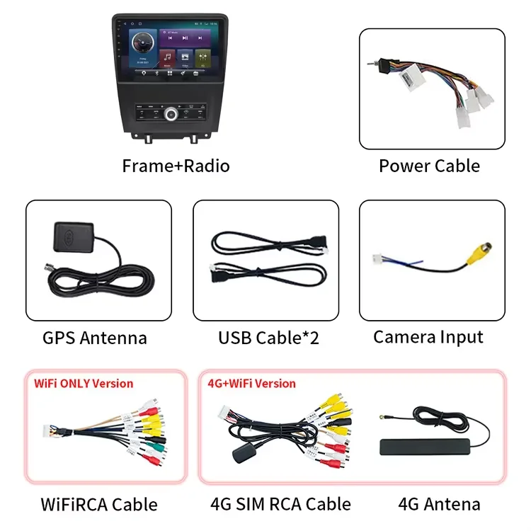 8-Core Built-In GPS AutoRadio 7851 Amplifier with CarPlay & Android Navigation Stereo Screen for Ford Mustang 2010~2014