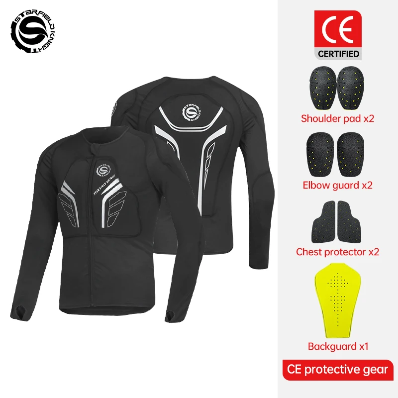 

Star Field Knight New Motorcycle Men's Riding Jacket Clothing Summer Breathable With CE Armor Body Protective Gears Accessories