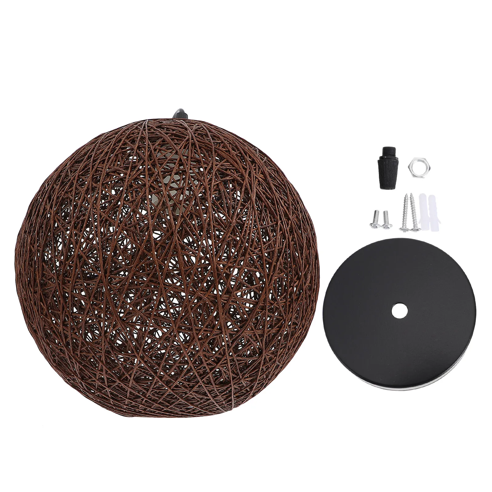 1Pcs Rattan Woven Chandelier Cover Premium Ceiling Light Cover Rustic Style Hanging Lamp Shade Suitable for Kitchen Bar Home