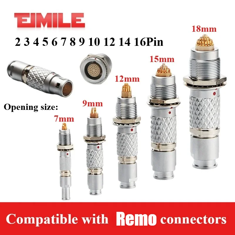 Compatible with REMO connectors FGG Aviation Plug EGG Socket Push-pull Self-locking 2 3 4 5 6 7 8 9 10 12 14 16 Pin Connectors