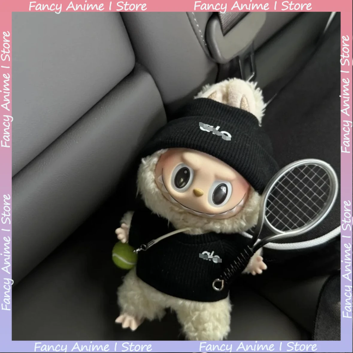 ل V1 V2 V3 Labubu دمية صغيرة تنس الرياضة الحركة نمط الملابس مع كرة صغيرة ومضرب الزي مجموعة الإكسسوارات الهدايا