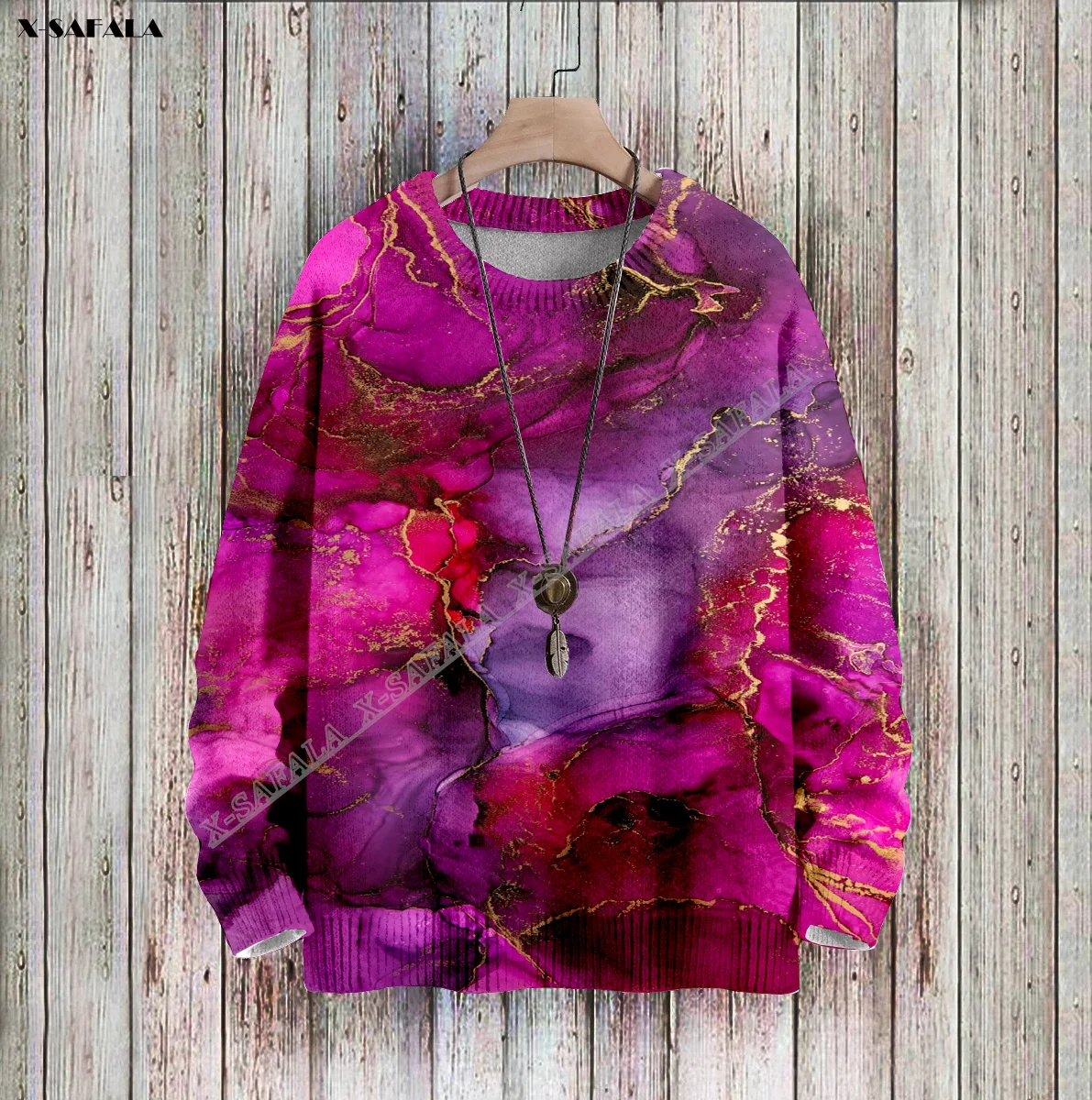 Agate Style Painting Style 3D Printed Ugly Sweater Christmas Gift Men Female Winter Knitted Cotton Xmas Warm