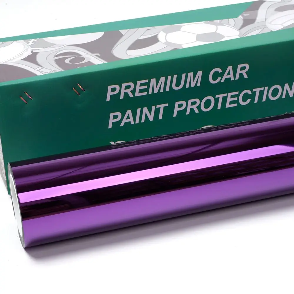 Hight Quality 1.52X17M Air Bubble Free Stretchable Mirror Chrome Purple Wraps Sticker Car Wrapping Film