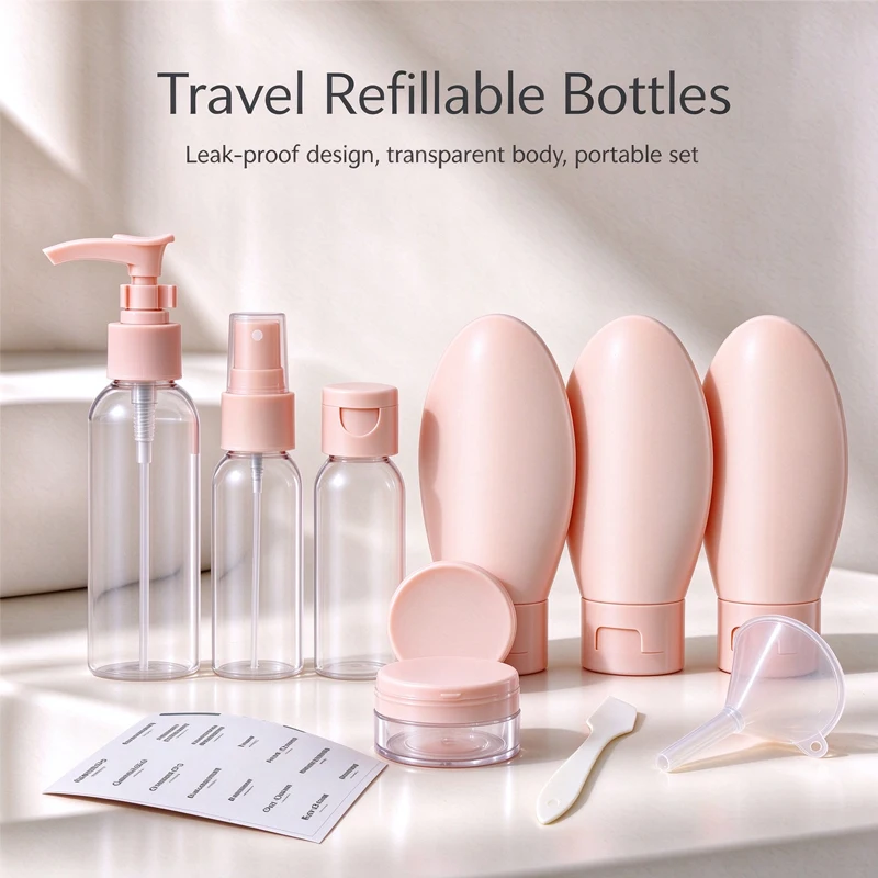 Travel Refillable Bottles Set, Leakproof Cosmetic Containers, Travel Accessories for Toiletries