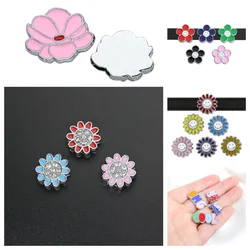 50PC/lot Hole 8MM flower Slide Charm crystal diy charms Fit For 8mm Leather Bracelet Straps Necklace Fashion Jewelrys Making