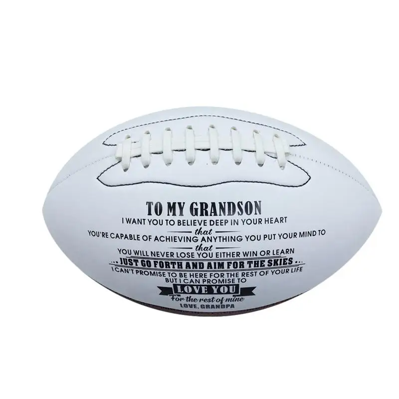 

High School Football Outdoor Training American Ball With Inspiring Messages Synthetic Leather Tacky Vintage Football Balls For