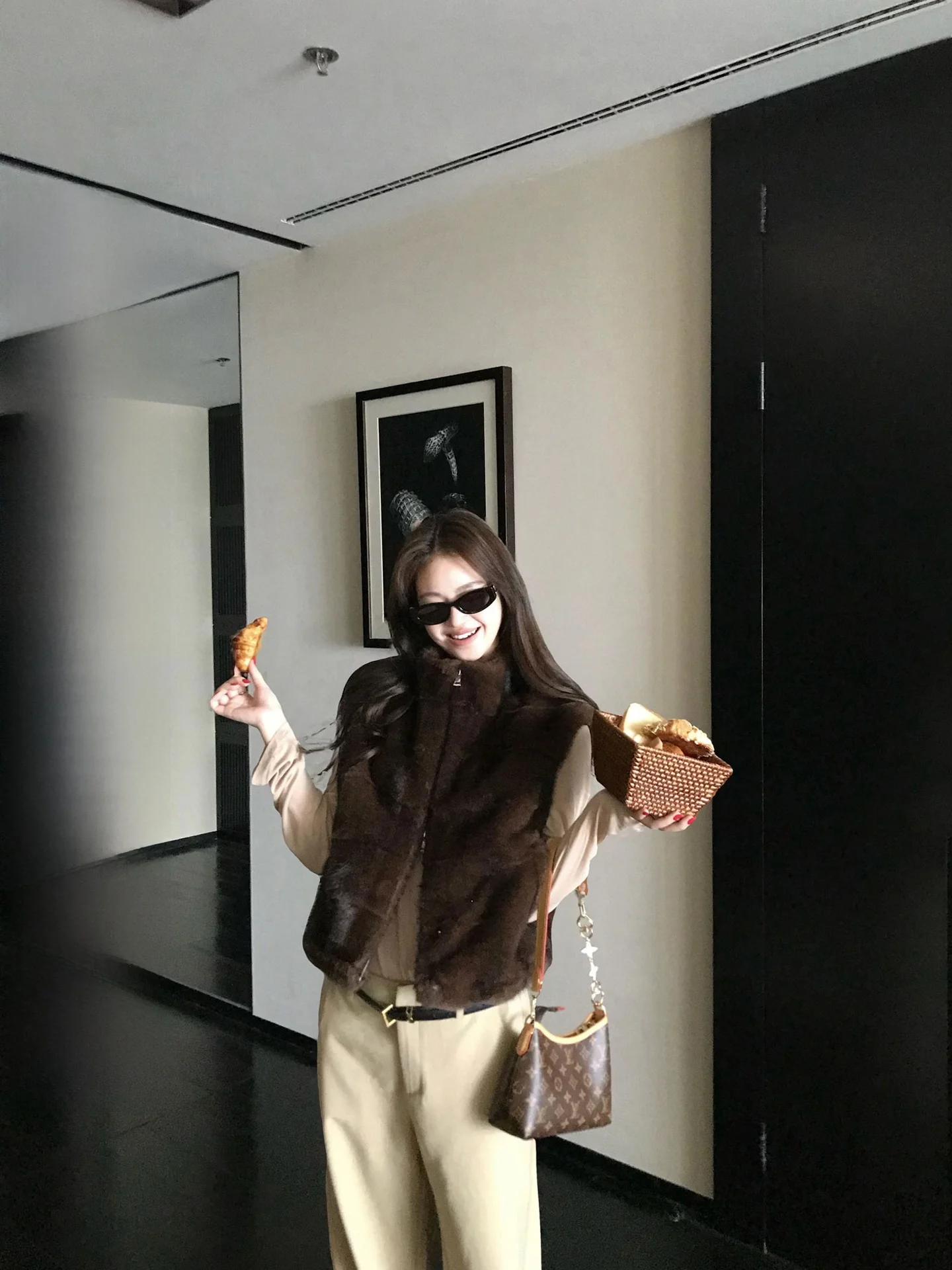 

ZM Zhou Mi Young Sle воротник-стойка экологически чистый жилет из норки женский зимний теплый длинный све прямой подол на молнии