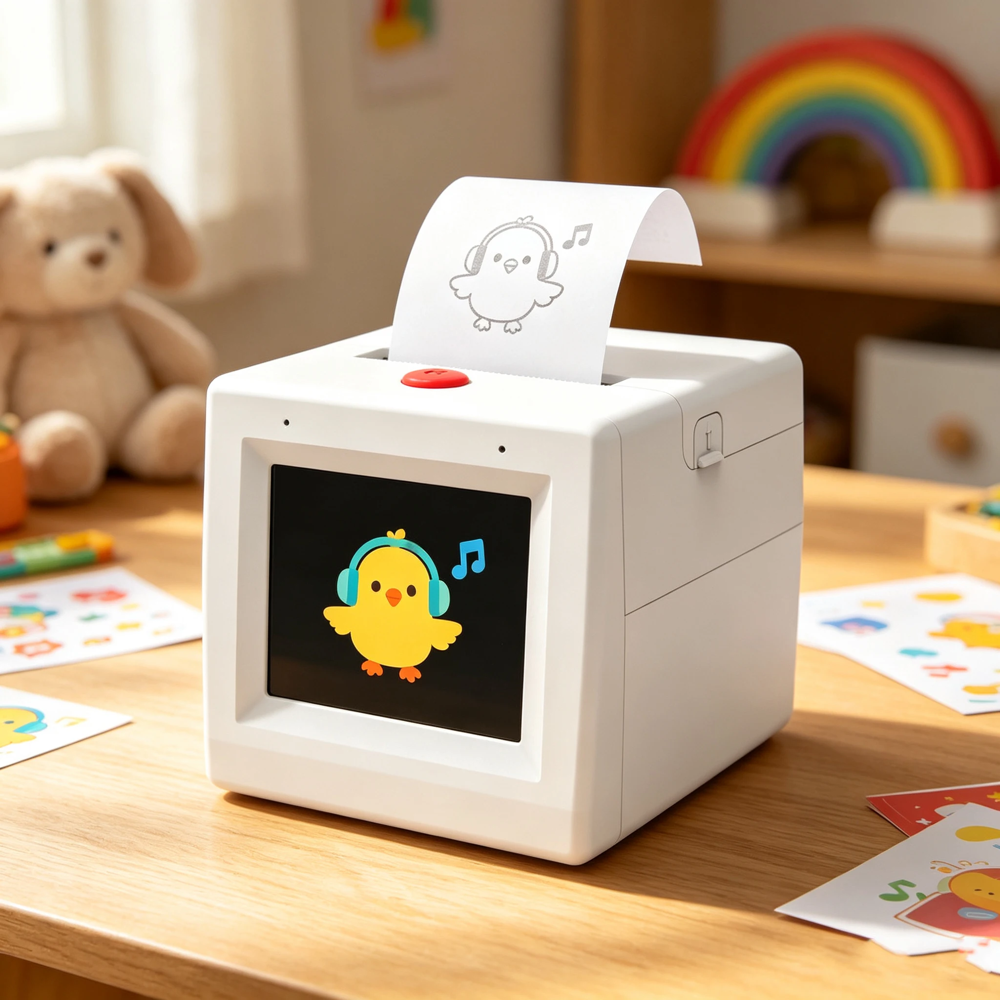 Smart AI Voice Mini Thermal Printer Red box BT WiFi Pocket Sticker Maker Inkless Printing Machine For Journal Memo Photo Label