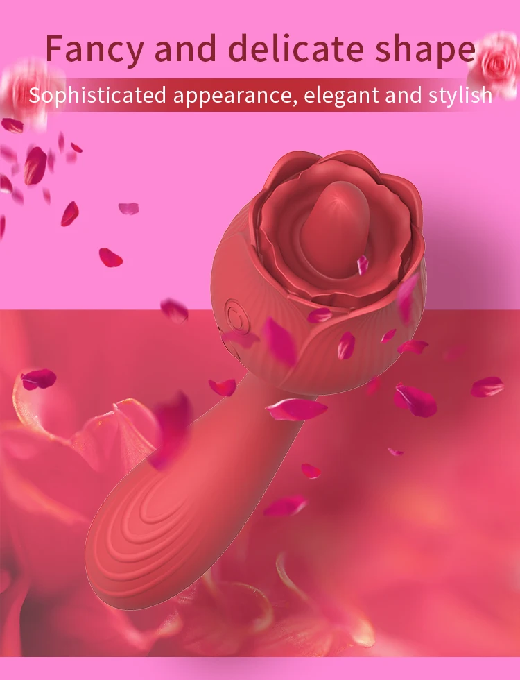 Wibrator Rose Lick, zabawki erotyczne, wibracja waginy i łechtaczki, stymulacja łechtaczki, rzadka uroda, seksowne gadżety, zabawki erotyczne dla kobiet, narzędzia erotyczne 18+