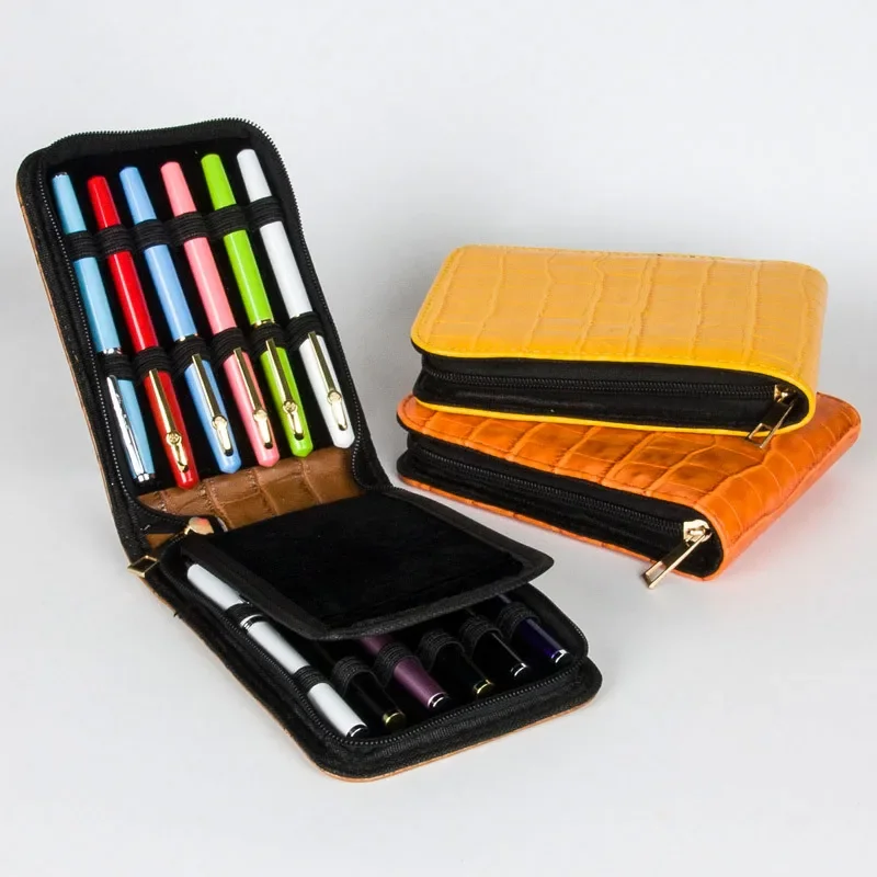 Imagem -03 - Canetas Caneta-tinteiro de Couro Stylus Pen Lápis Case Titular Pen Container Bolsa Esferográfica Carregando Stylus para Pen Caixa de Armazenamento 12