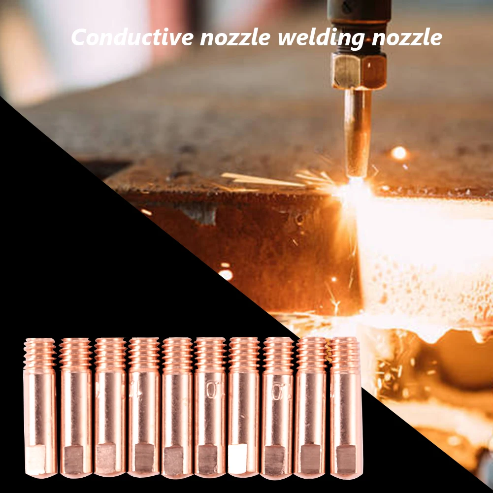 20-100pcs 0.8mm/1mm/1.2mm MIG Gas Torch Welding Nozzles Semi-Automatic Contact Tip Gas Nozzle Gas Holder Durable Accessory Tool