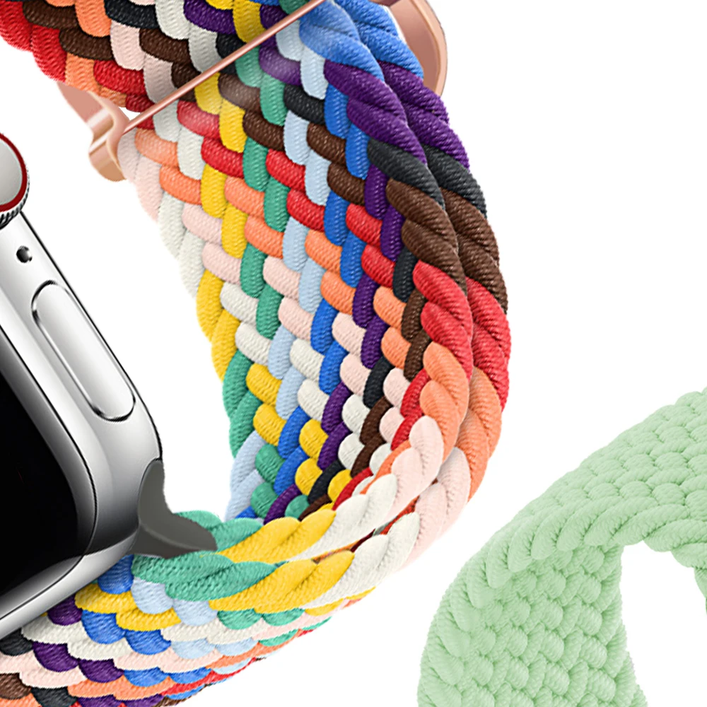 

Pride Braided Solo Loop Band For Apple Watch Se Strap 44mm 40mm Elastic Wristband Bracelets on Smartwatch Series 65432 42mm 38mm