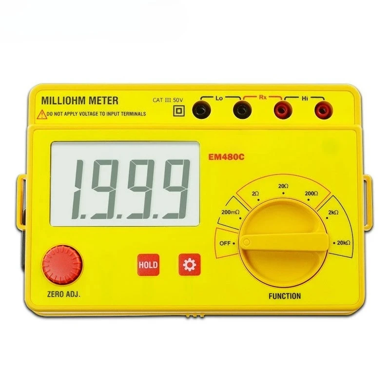Digital Display Low Resistance Tester Micro Ohmmeter EM480C DC Low Resistance Tester Digital High Precision Milliohmmeter