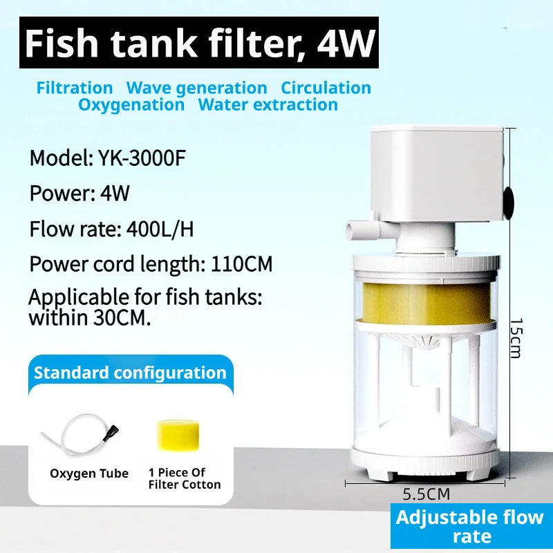 Aquariumfilterpomp, viskom, onderwaterpomp, stil, luchtpomp, beluchter, ingebouwde waterpomp, aquariumluchtpomp, golfmaker, 220V
