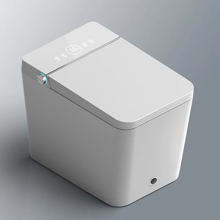 

ZC25-Умный черный квадратный унитаз для небольших помещений, автоматическое отверстие крышки, датчик мгновенного нагрева, встроенный дизайн, P-образный панель, S-образный панель