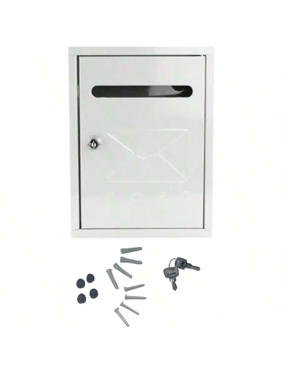 Starley - exterior metal mailbox for parcel and lockable letters |   Waterproof wall mailbox for home, office or garden, 26x20x7cm, available in white, black and gray