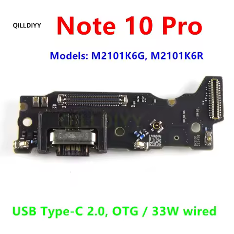 33W USB Type-C 2.0 Fast Charging Port Dock For Xiaomi Redmi Note 10 Pro Charger Plug Connector Board Flex M2101K6G, M2101K6R