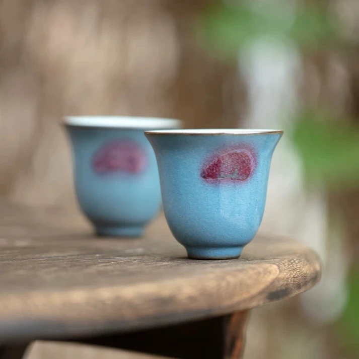 Jun Porcelain Owner Teacup Tea Tasting Single Cup Tea Room Use Guest Cup Gongfu Tea Set Orchid Teacup
