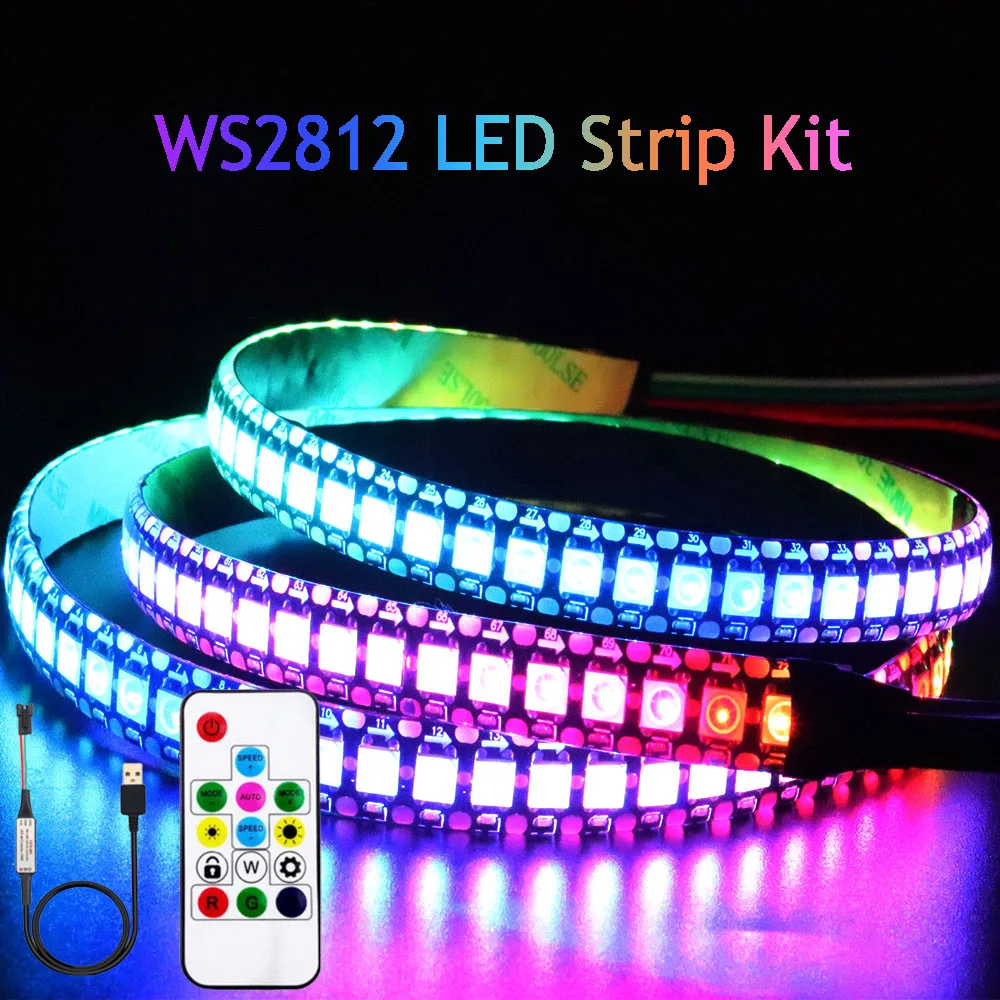 tira de luz led com controle remoto para tv backlight 14keys usb rgb ws2812 15m dc5v ws2812b 01