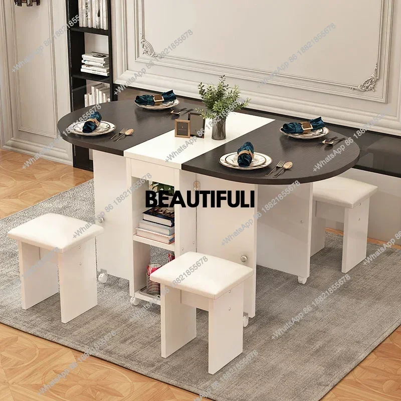 Folding Dining Table Set 4 Chairs Decorate Luxury Italian Dining Table Simple Modern Mesas Y Sillas De Comedor Kitchen Furniture