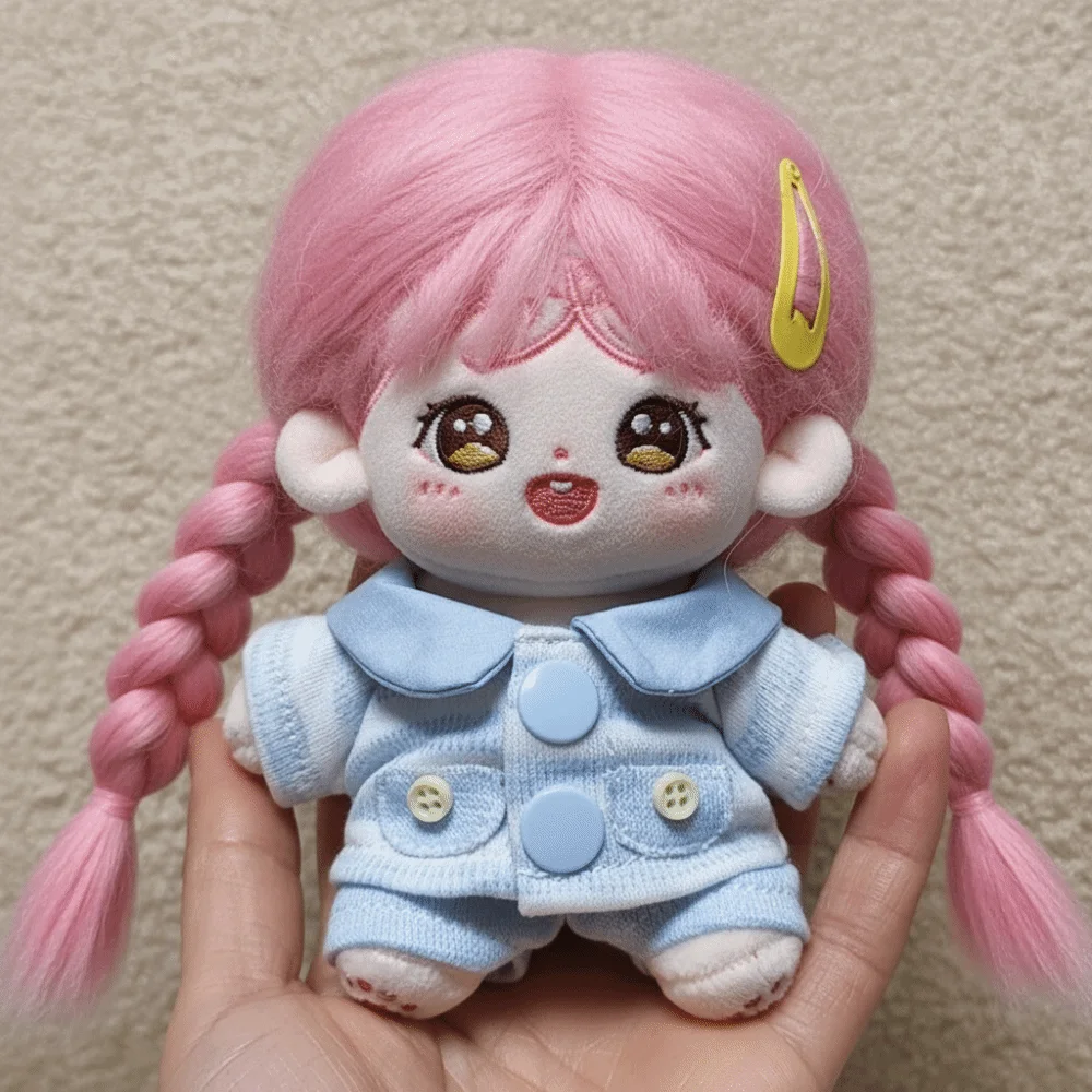 1 ensemble de vêtements pour poupée en coton de 10 cm, tenue de poupée bleue, tenue de poupée miniature, ensemble de déguisement créatif et mignon pour poupée, cadeau pour enfants