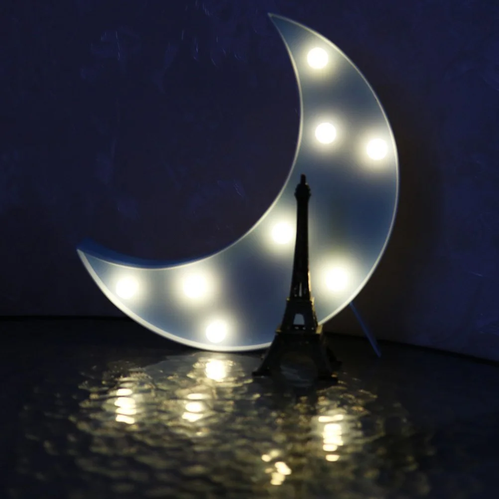 

Moon Shaped Led Light Crescent Marquee Night Lamp Operated For Home Wedding Party Decoration Blue