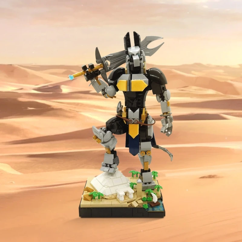 

MOC Metal Anubis Mecha Model Building Blocks Egyptian God Desert Death Alpha Dog Action Figure Robot Assembling Bricks Toy Gift