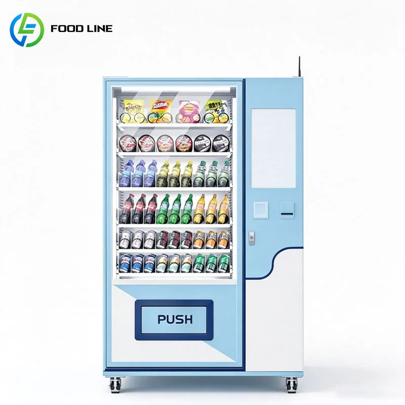 Snack And Drink Vending Machine Smart Touch Screen Commercial Self Service Retail Equipment Customized