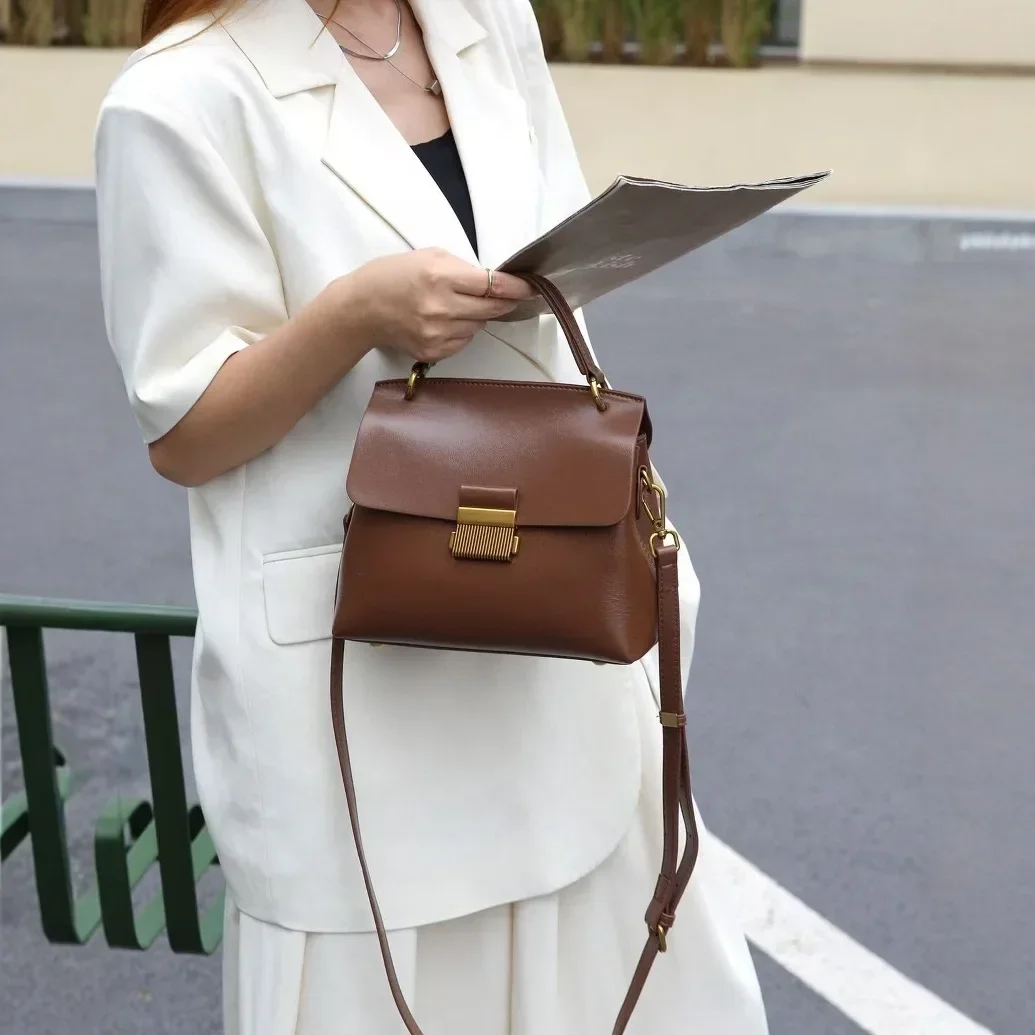 

Модная сумка через плечо с пряжкой в стиле ретро, квадратная сумка через плечо на одно плечо, универсальная кожаная сумка небольшого размера для всех случаев