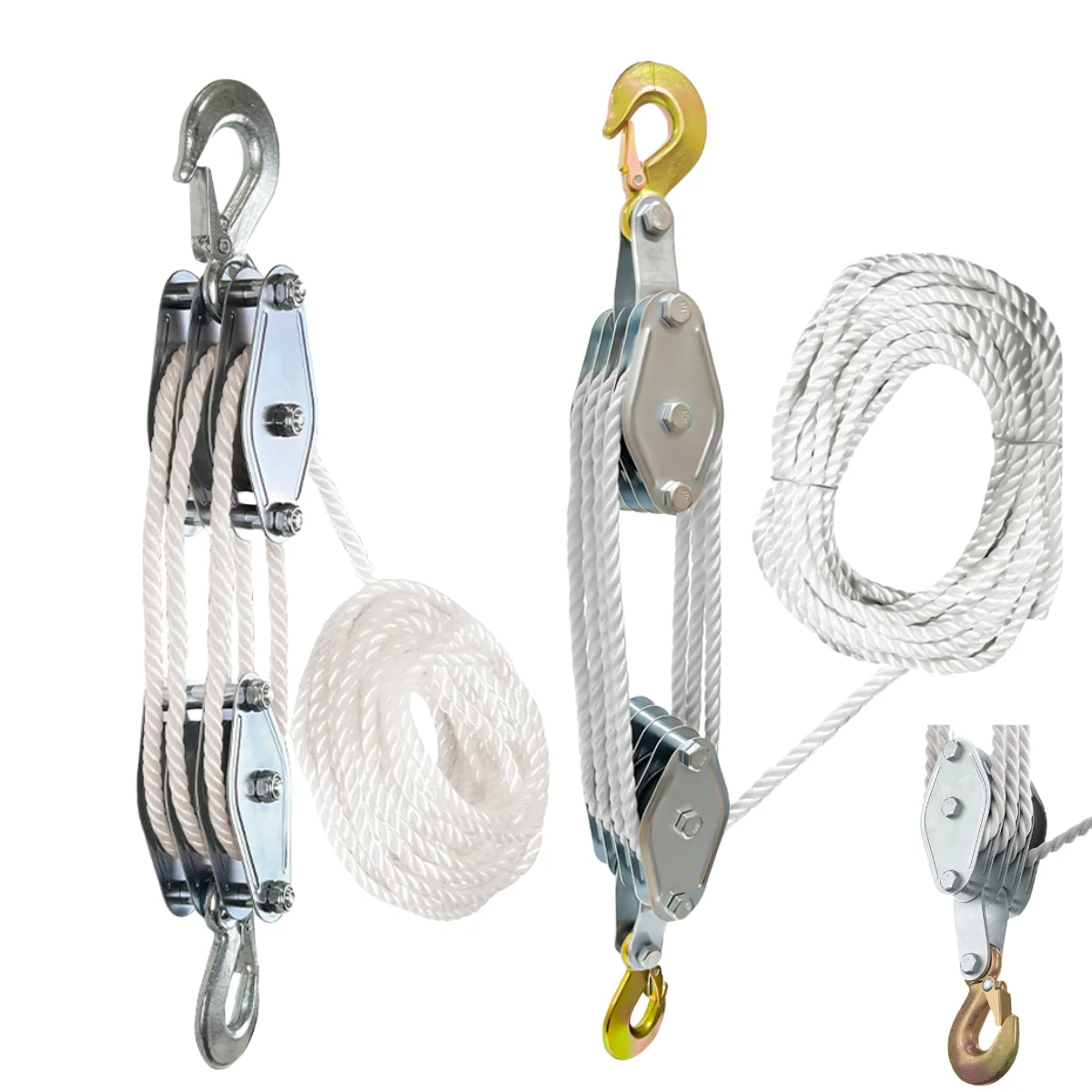 270° Rotatable Rope Pulley Block Alloy Hook Handheld Crane Heavy Duty Pulley Hoist Manual Lifting Device Lifting Installations