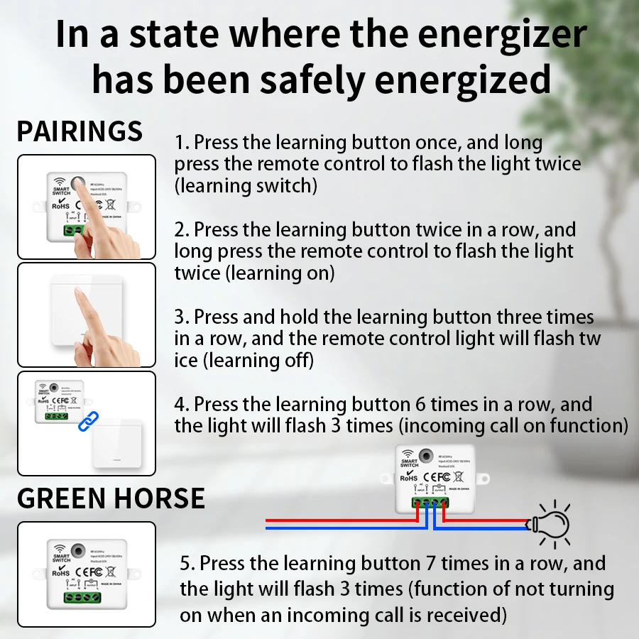 433MHz Remote Control Interruptor 10A 110V 220V with 1/2/3Gang 86 Wall Panel Switch Wireless Smart Switch Light  For LED Lamp