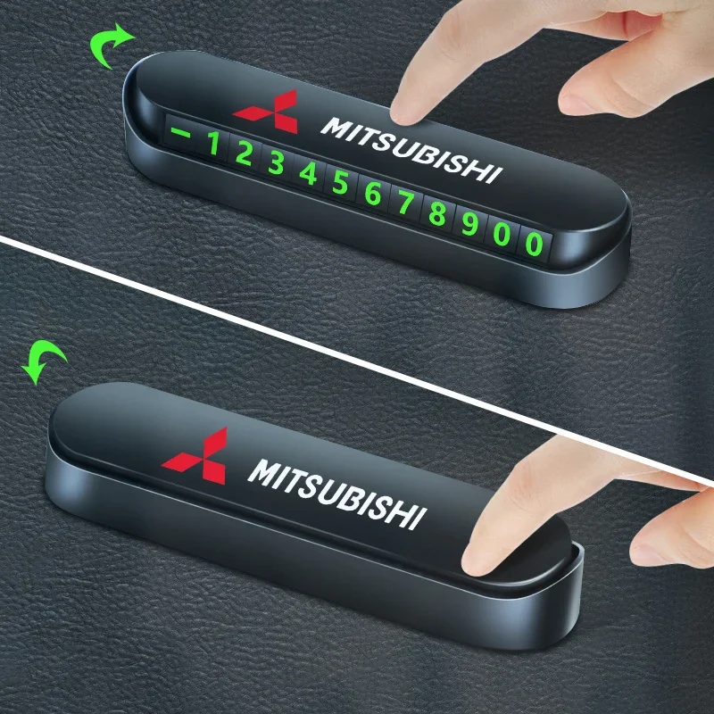 Автомобильная эмблема парковочная светящаяся Автомобильная табличка с номером телефона для Mitsubishi ASX Lancer Mirage Attrage L200 Pajero Sport Xpander