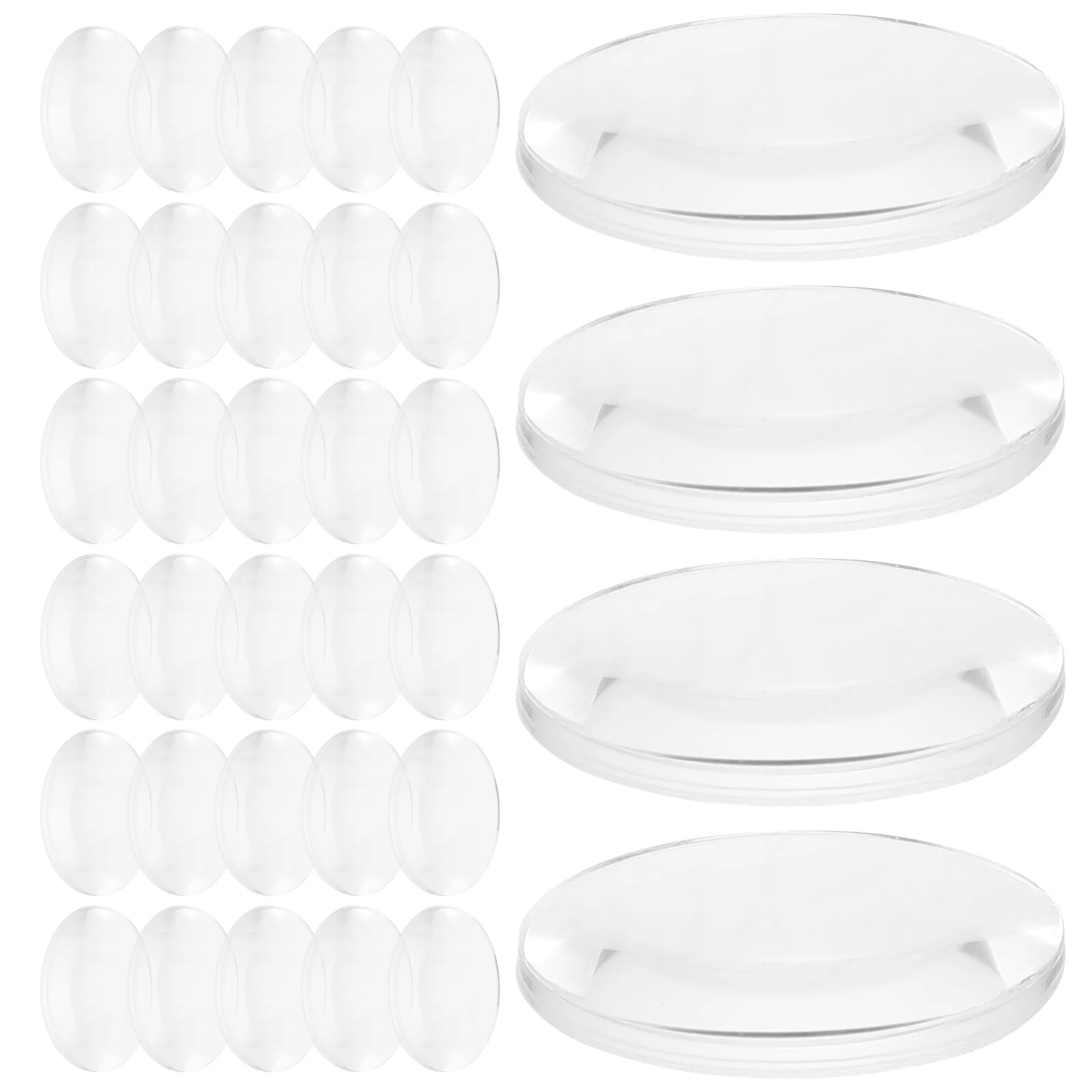 60 Pcs Lenses Physics for Laboratory Biconvex Round Science Teaching Tools Magnifying Glasses