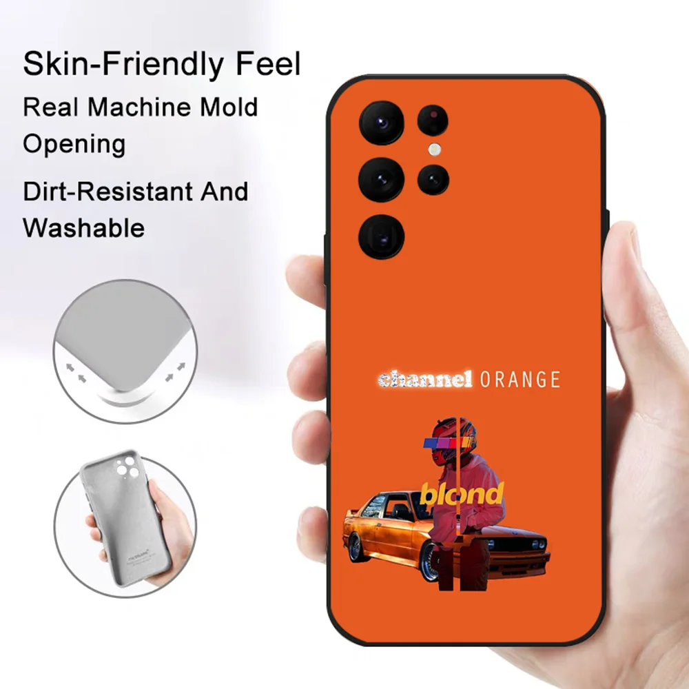 F-Frank Channel Orange Ocean Phone Case for Samsung S series s20 s21 s22 s23 s24 FE Plus Ultra TPU Soft to Skin-friendly case