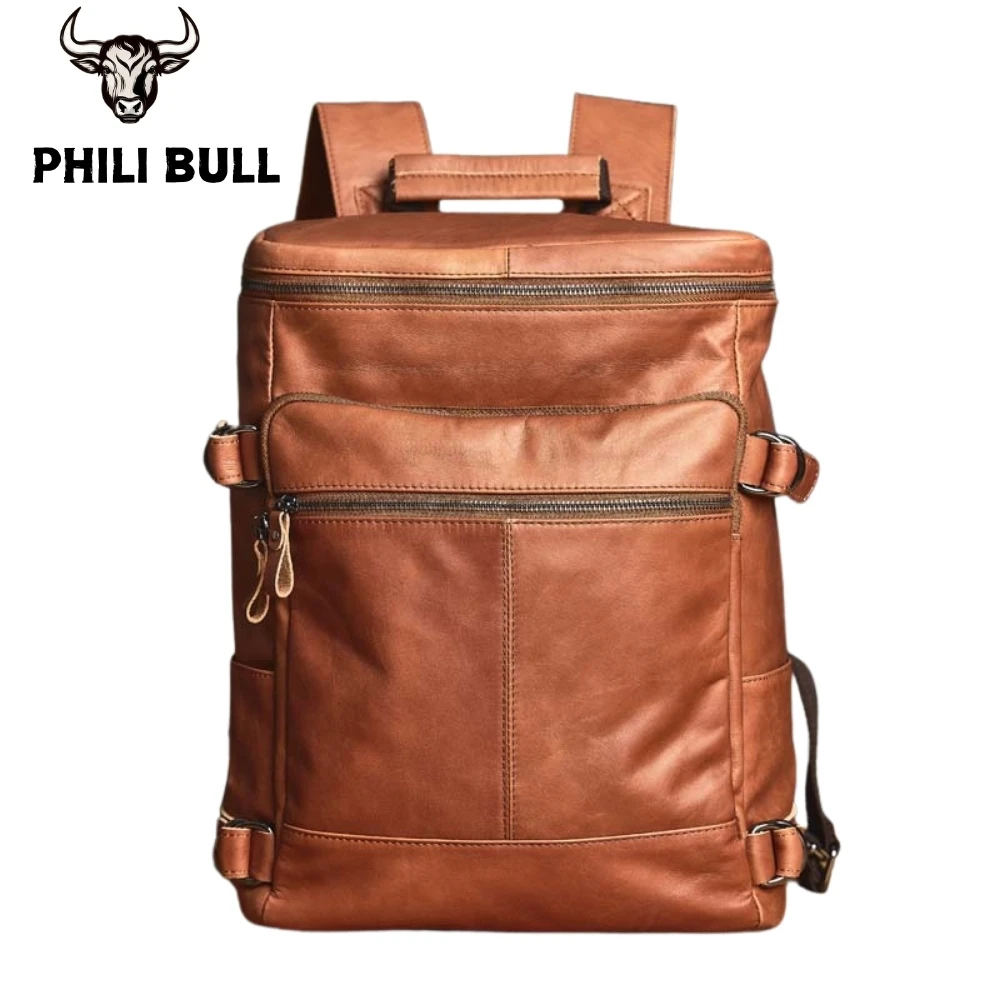 High Quality Backpack Men\'s Real Leather Business Knapsack Women Schoolbag weekends Travel Computer Bags For 16 Inch Laptop