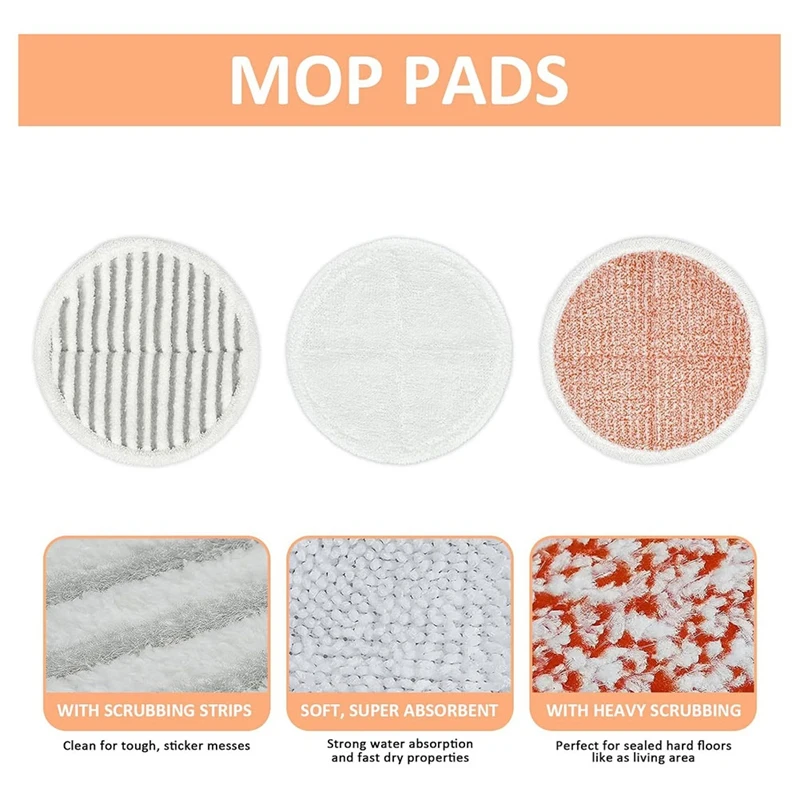 SANQ Paquete de 8 almohadillas de repuesto para fregona Bissell Spinwave Series 2124 2039 2037 2039A, fregona para suelo duro