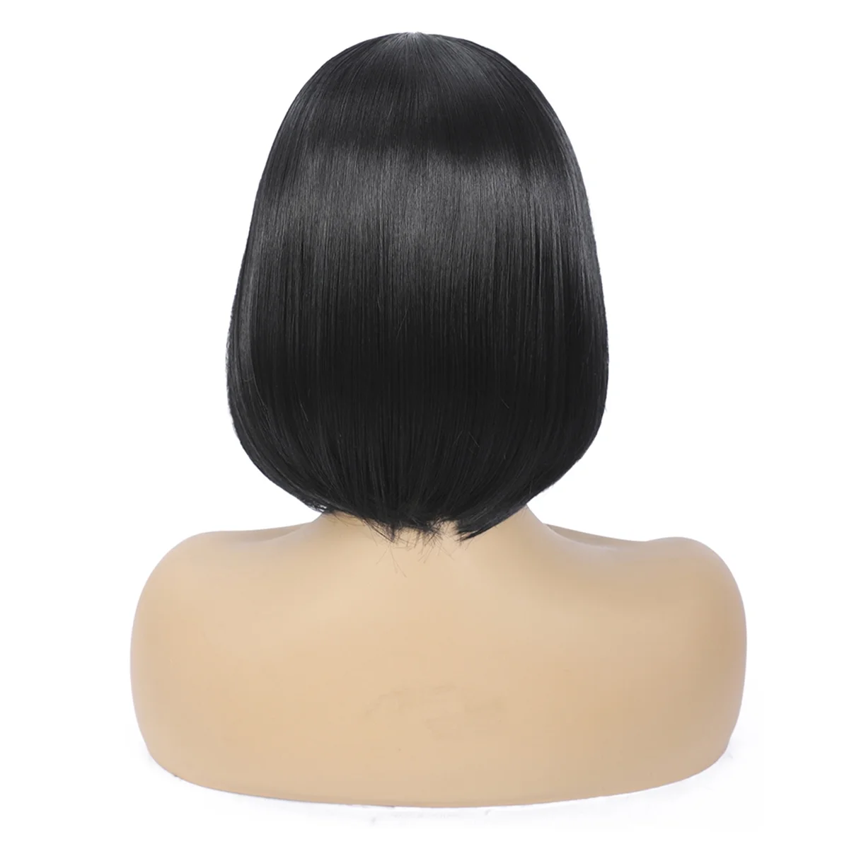 ONCE  Fashion Wig Short Hair Middle Parted Color Chemical Fiber High Temperature Silk Ladies Wig Covering,A