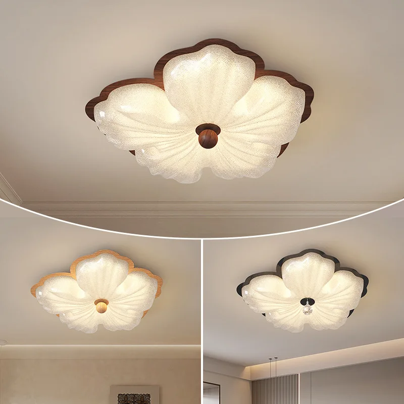 

Medieval style bedroom ceiling lamp flower full spectrum eye protection study master bedroom lamp light luxury