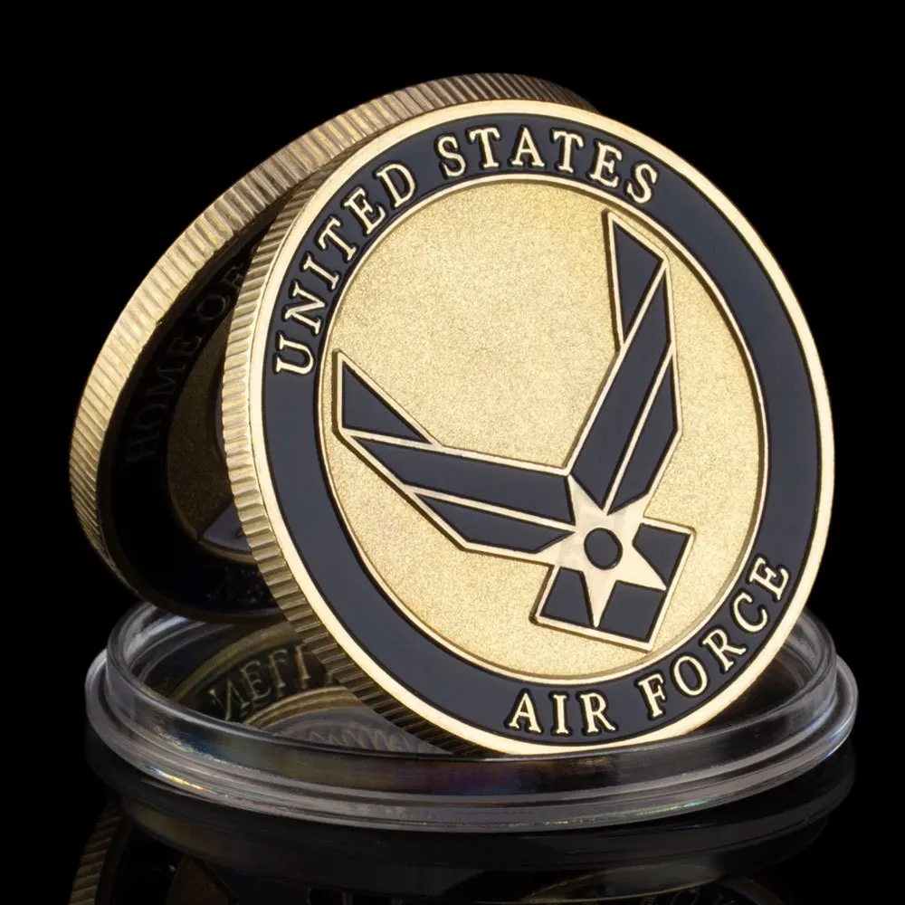 United States Air Force Thunderbirds Souvenir Golden Plated Coin Home of The Thunderbirds Commemorative Coin Challenge Coin