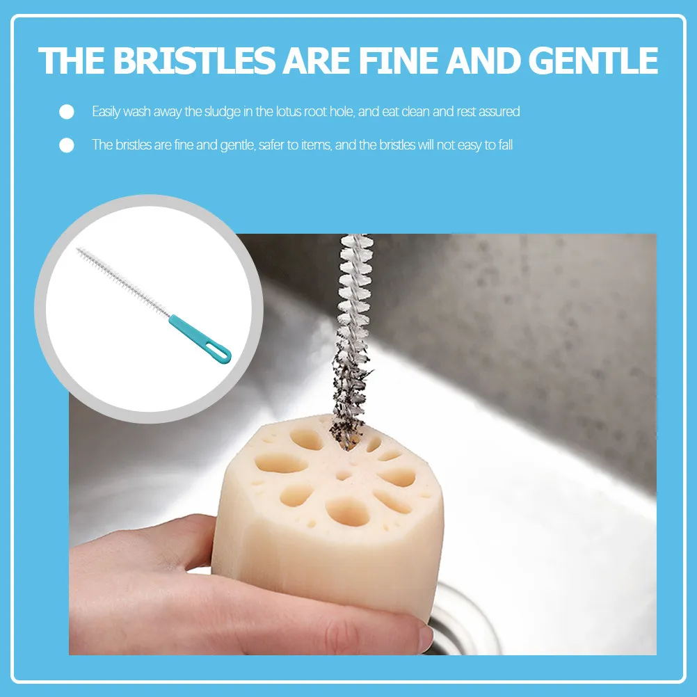 

Набор из 5 нейлоновых щеток для чистки соломинок, детских бутылочек, носиков чайников и узких отверстий, с тонкой щетиной