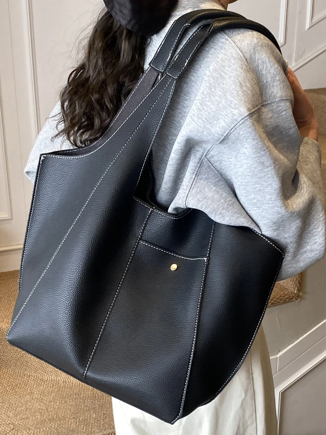 

Сумка-тоут женская, большая вместительная сумка, модная городская сумка на одно плечо, повседневная квадратная сумка