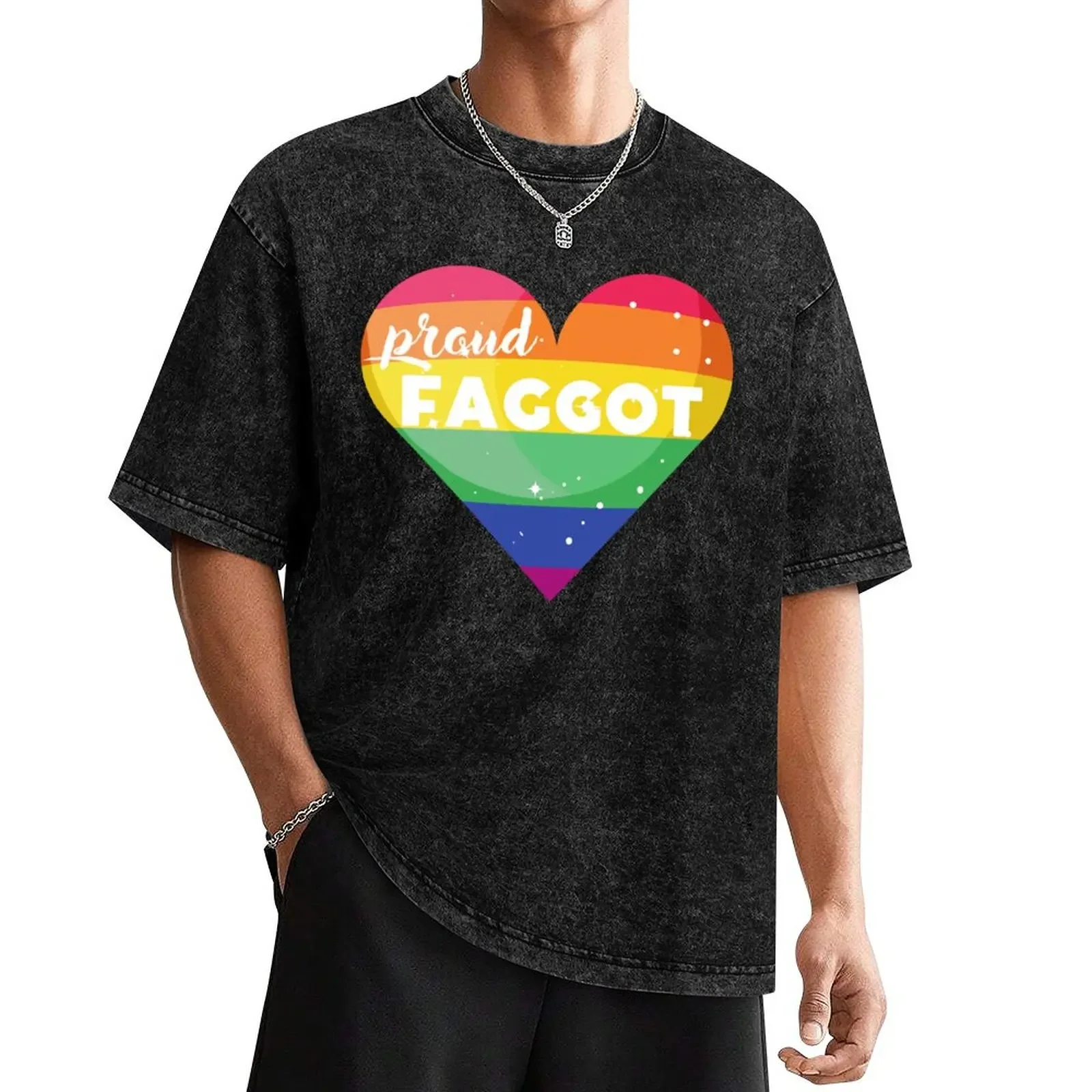 Proud faggot T-Shirt summer tops shirts graphic luxury clothes men