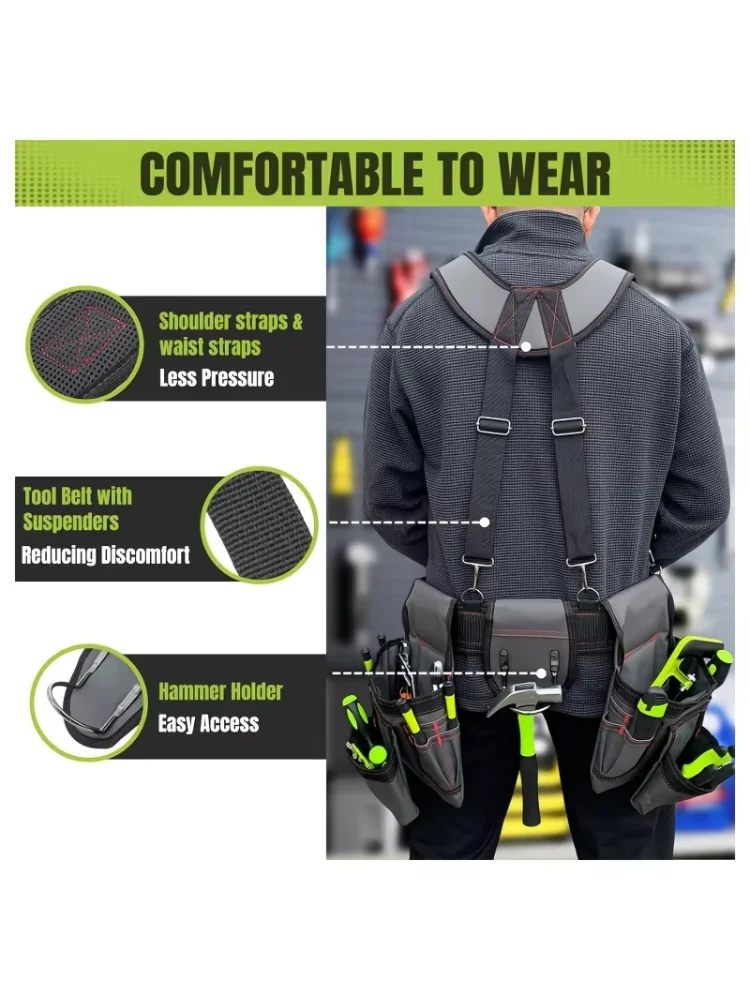 Multi-functional equipment shoulder bag with adjustable tool bag suitable for electricians, carpenters, and construction workers