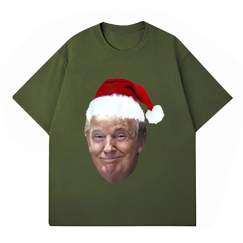 Tshirt Donald Trump Christmas T Shirt Funny MAGA Santa Hat Gift Tee Family Holiday Gift Tops Women Men Clothing T-shirt