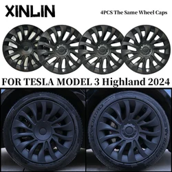 4PCS 18-Inch Wheel Cover For Tesla Model 3 Highland Performance Hub Caps Replacement Wheel Cap Full Rim Cover Accessories 2024